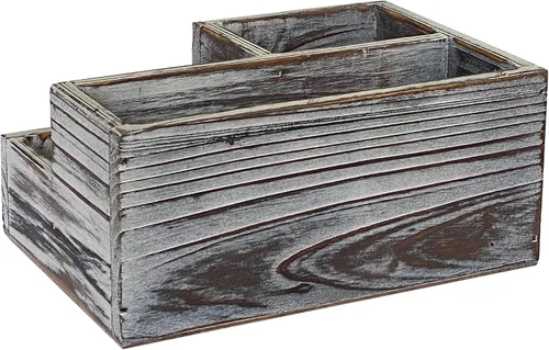 Vista 5 de Cregugua Soporte decorativo de madera rústica para bolígrafos y lápices, organizador de madera estacionaria para oficina/hogar