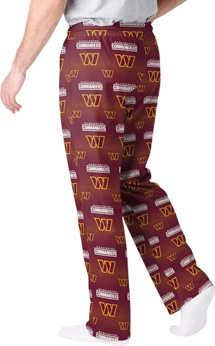 Vista 3 de FOCO Washington Commanders - Pijama con patrón de dispersión para hombre, pantalón multicolor