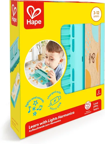 Vista 5 de Hape Aprende con Luces Armónica Capacidad de Carga USB Modo de Aprendizaje y Banda Instrumento Musical