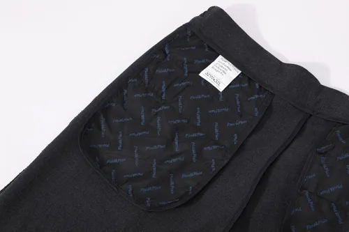 Vista 6 de Plaid&Plain Pantalones de vestir para hombre con cintura elástica y tela elástica de ajuste recto