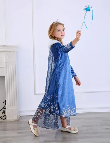 Vista 5 de Lovely Mermaid Snow Princess Dress Adventure Costume Fancy Long Sleeve Girls Kids