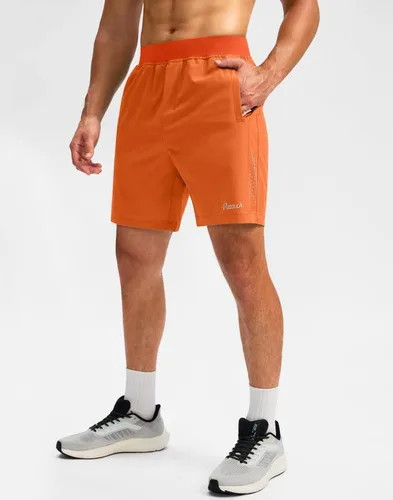Vista 2 de Pudolla Pantalones cortos de entrenamiento para hombre con 3 bolsillos con cremallera, ligeros de 7 pulgadas, pantalones cortos de gimnasio