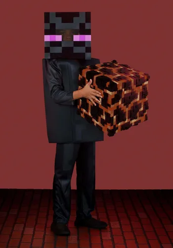Vista 4 de Disguise Enderman Minecraft - Disfraz infantil de lujo