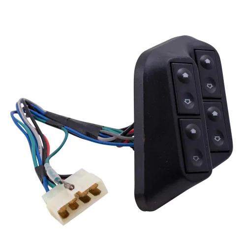 Vista 2 de Brock Kit de interruptor universal de repuesto para ventana eléctrica, diseño en ángulo con biseles y cableado, compatible con camionetas de 4