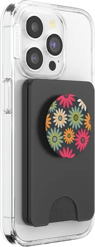 Vista 4 de Modern Florals on Grey PACJ0194 PopSockets PopGrip: agarre intercambiable para teléfonos y tabletas PopSockets PopWallet para MagSafe