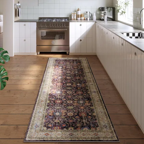 Vista 165 de Rugcomf Alfombra de Entrada de 2'x3' - Patrón Paisley, Tapete para Puerta de Entrada Interior, Floral Vintage, Lavable a Máquina, Alfombra