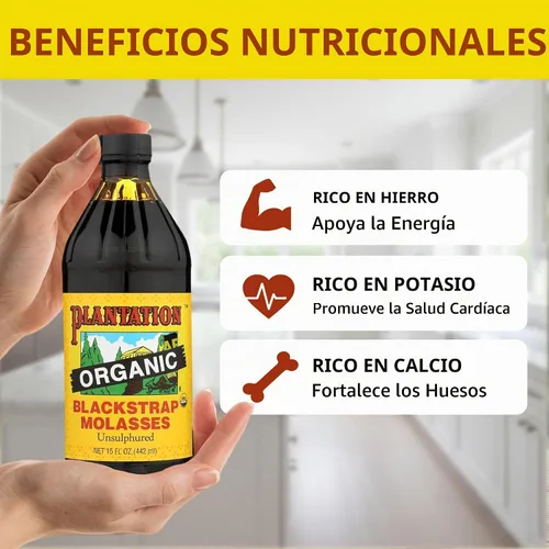 Vista 3 de Melaza negra orgánica de Plantation – 15 oz
