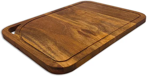 Vista 9 de Affinity Decor Tabla de cortar grande 100% madera para queso de cocina, tablas de charcutería resistentes, platos para servir con asas y ranuras