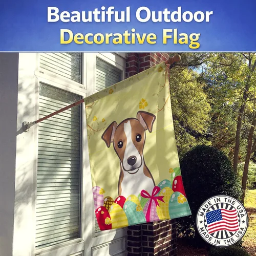 Vista 404 de Caroline's Treasures BB1923GF Bandera decorativa para jardín con diseño de Border Collie, para caza de huevos de Pascua, para jardín, jardín, patio