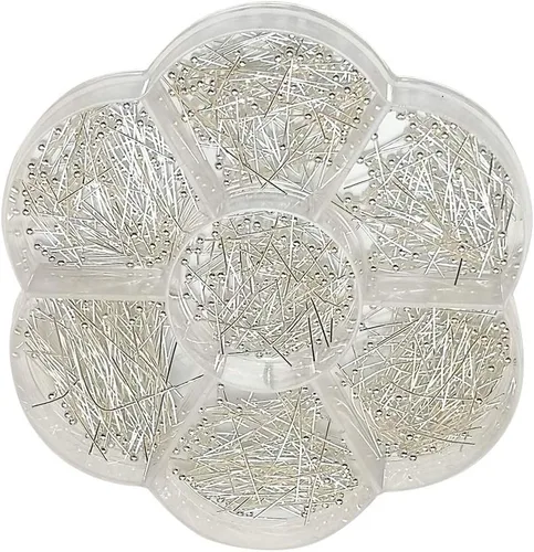 Vista 6 de Chenkou Craft Surtido de 700 pines de cabeza de bola de latón de tamaño mixto para fabricación de joyas (anti-plata, mezcla)