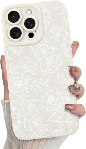 Vista 16 de MZELQ - Carcasa para iPhone 13 Pro Max, diseño de flores, color negro