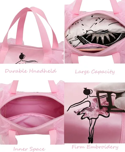 Vista 2 de Debbieicy - Linda mochila de ballet con tutú con llavero para niñas