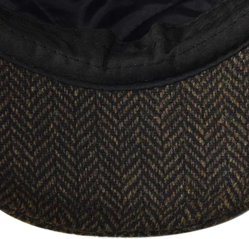 Vista 5 de VOBOOM Gorra de mezcla de lana para hombre, gorra de tweed de 8 paneles, gorra plana de cabbie