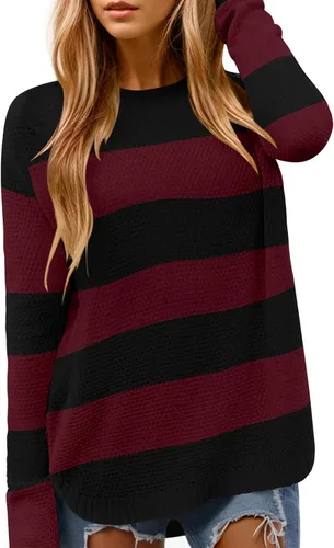 Vista 9 de DB MOON Suéter de Punto de Manga Larga con Cuello Redondo para Mujer 2025 Ajuste Holgado Suave Sólido Pullover Beige