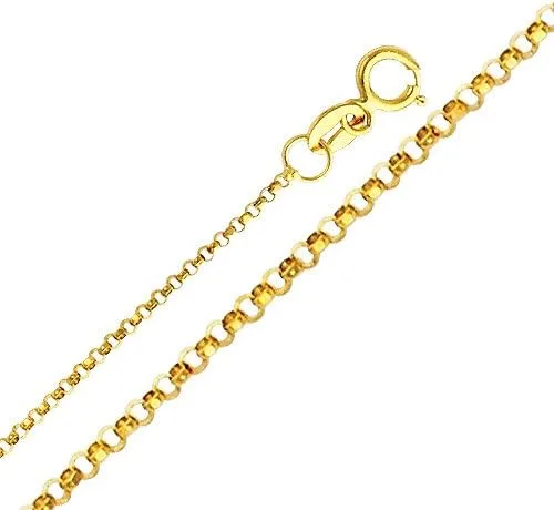 Vista 4 de The World Jewelry Center - Colgante de oro amarillo de 14 quilates con cadena de cable de 0.047in