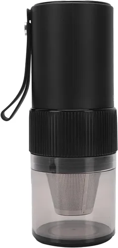 Vista 2 de Molinillo de café eléctrico portátil, recargable por USB, con parada automática, ajustable, pequeño, con asa, silencioso y compacto para el hogar