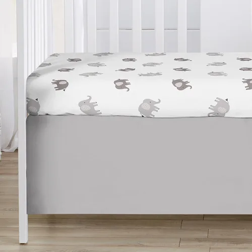 Vista 5 de Sweet Jojo Designs Gris y blanco bohemio elefante bohemio niño niña género neutro unisex bebé cuna juego de ropa de cama infantil habitación manta