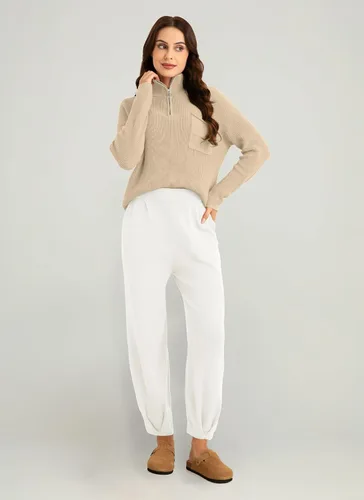Vista 4 de softome Conjunto de dos piezas para mujer, conjunto de suéter de punto de manga larga para otoño 2023, pantalones de gran tamaño, conjuntos