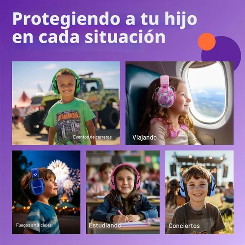 Vista 5 de Kids Noise Canceling Headphones - 33 dB (2K Hz) - Ear Protection Earmuffs Vanderfields' earmuffs protect child's hearing with certified