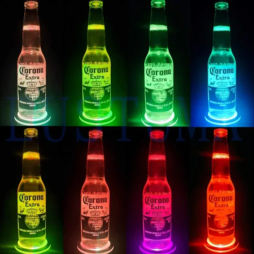 Vista 6 de Base de luz LED antideslizante redonda soporte de exhibición en una variedad de colores, adecuado para obras de arte esféricas de cristal