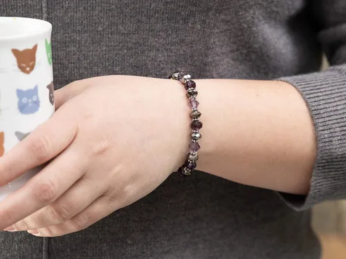 Vista 57 de Pulsera elástica de alerta médica, pulsera de identificación médica de repuesto intercambiable, etiqueta de identificación no incluida, cristales