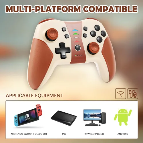 Vista 3 de Puning Control Switch Pro controlador inalámbrico compatible con Nintendo SwitchSwitch LiteSwitch OLED compatible