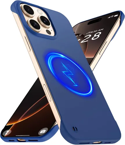 Vista 9 de GRECAZO Funda magnética delgada para iPhone 15 Plus de 6.7 pulgadas (2023), ultrafina, ligera, duradera, sin marco, mate, rígida, MagSafe con anillo