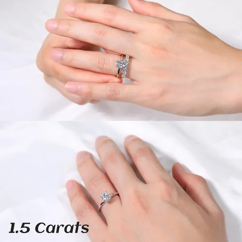 Vista 5 de Ladylike 11.523CT Oval Cut Moissanite Engagement Ring for Women 925 Sterling Silver Solitaire Rings with Hidden Halo D Color VVS1 Promise Wedding
