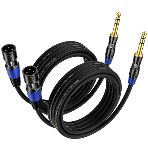 Vista 8 de EBXYA Cable XLR equilibrado hembra a TRS, cable de micrófono de 1/4 pulgadas, cable de audio para instrumento de 3 pies, paquete de 2 para micrófono