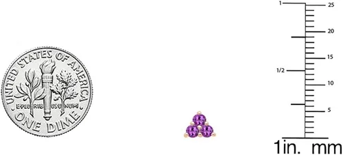 Vista 2 de Dazzlingrock Collection Pendientes de tres piedras preciosas redondas de 14 quilates, oro rosa