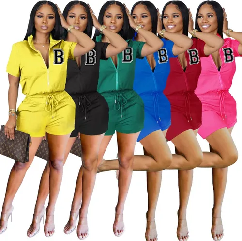 Vista 5 de MRSYVES Verano sexy 2 piezas trajes casuales sudaderas pantalones cortos trajes cremallera traje deportivo banda elástica pantalones cortos