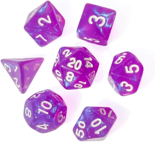 Vista 10 de Juego de Dados D&D de 7 Piezas Verde Transparente Color Mixto – Juego de Dados DND para D&D, COC, TTRPGs, Dungeons and Dragons, MTG, Accesorios