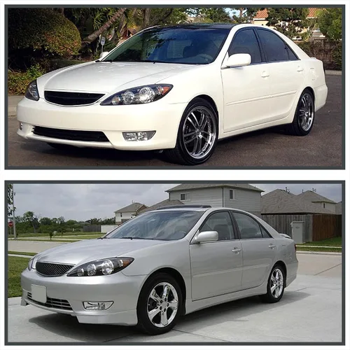 Vista 2 de SPEC-D TUNING Faros delanteros negros compatibles con Toyota Camry 2005-2006, conjunto de lámpara de luz frontal L+R