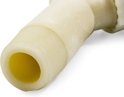 Vista 6 de Camco 11523 Válvula de drenaje de calentador de agua de plástico de 3/4 pulgadas con vástago de 2-1/2 pulgadas, color blanco