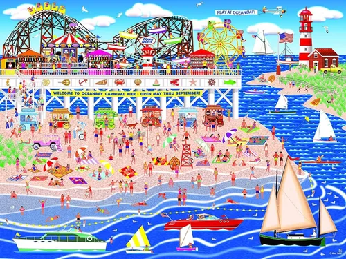 Vista 10 de RoseArt - Home Country - Dozing Bear Lodge - Rompecabezas de 1000 piezas para adultos
