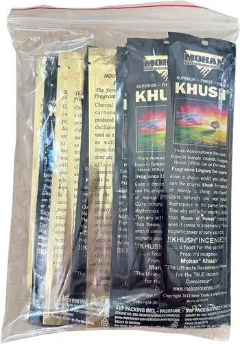 Vista 2 de Mohan Aroma de incienso Khush, 1 paquete de 250 varillas (8 pulgadas de alto) – Fabricante del famoso aroma Khush (Khush)