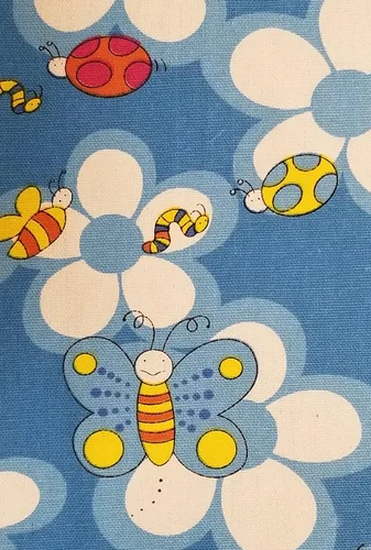 Vista 4 de Today's Curtain Cenefa de tela de vela Little Bee, 15 pulgadas, azul