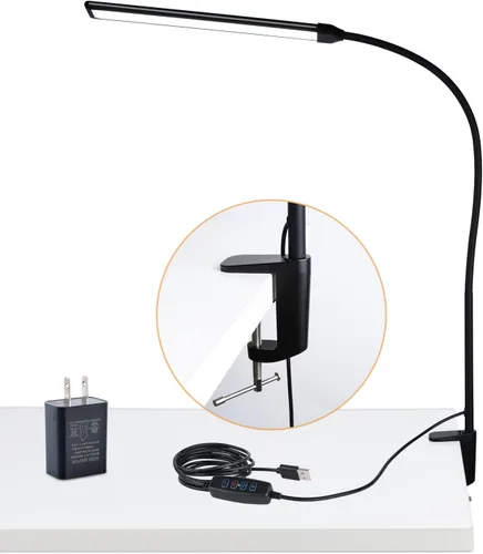 Vista 11 de Lámpara de escritorio con abrazadera LED de 18W 3000LM Negro tinta