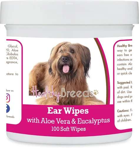Vista 70 de Healthy Breeds Affenpinscher Toallitas de limpieza de oídos con aloe y eucalipto para perros, 100
