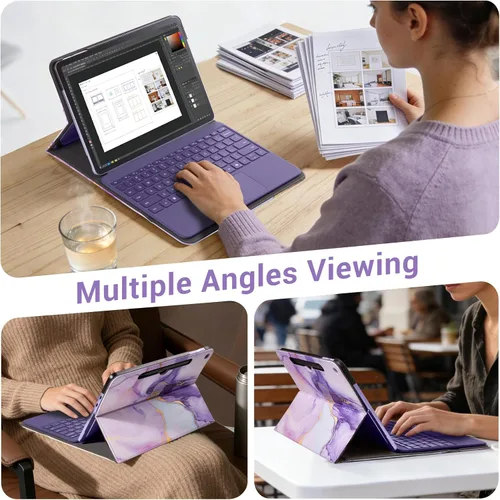 Vista 6 de CoBak Funda para Microsoft Surface Pro de 12" (2025), Premium Business Cover con soporte multiángulo, soporte para lápiz capacitivo integrado