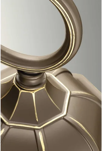 Vista 3 de Progress Lighting Verdae Collection - Farol de pared grande tradicional de cristal transparente con 3 luces, para exteriores, bronce antiguo