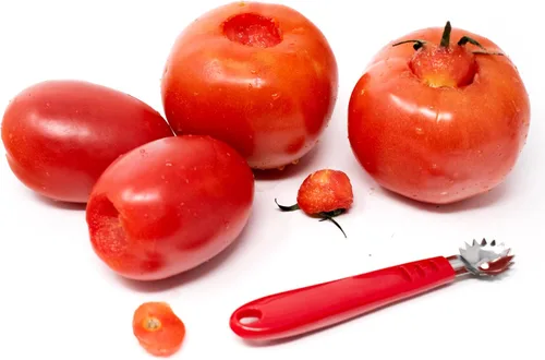 Vista 4 de Norpro despepitadora de tomate., Silver, Plateado
