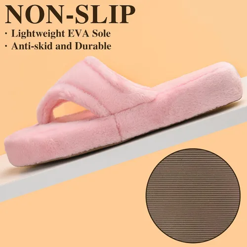 Vista 4 de Pantuflas de casa para mujer, con puntera abierta, con espuma viscoelástica, para mujer, pantuflas de casa para interiores y exteriores
