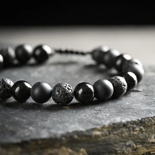Vista 17 de SAMXY Triple Protection Bracelet, 8mm Healing Crystal Bead Bracelet, 3pcs Blue Red Tiger's Eye Obsidian Hematite Bracelet Women Men