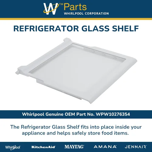 Vista 2 de Whirlpool W10276354 Estante a prueba de derrames para refrigerador (reemplaza a W10276354) Pieza original del fabricante de equipos originales (OEM)