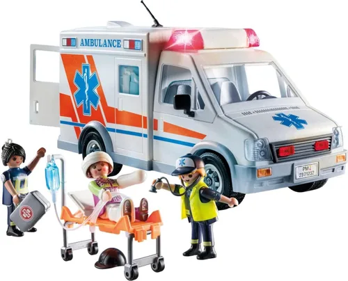 Vista 2 de Ambulancia Playmobil con accesorios y 3 figuras