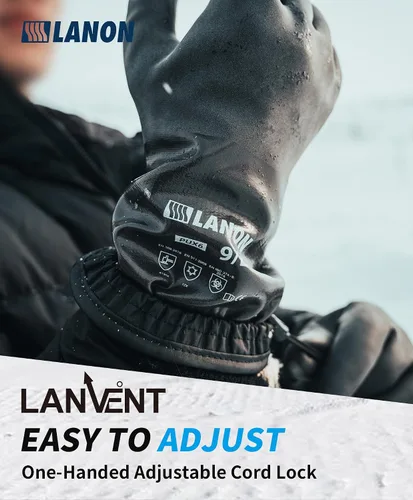 Vista 7 de LANON Waterproof Winter Work Gloves, Moisture-permeable PU Coated，Warm Gloves for Freezer & Outdoor Work