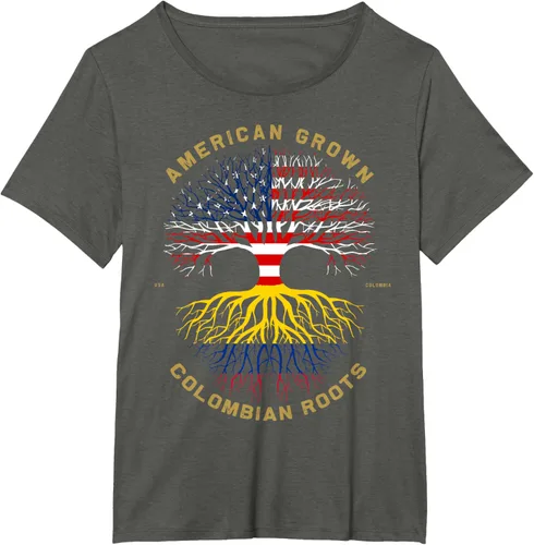 Vista 87 de Camiseta de regalo con la bandera de Estados Unidos con árbol de raíces colombianas