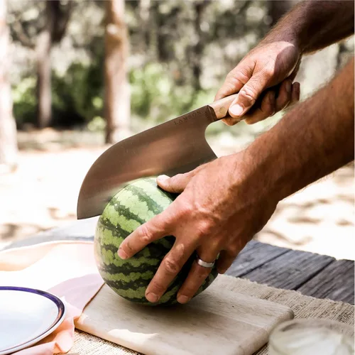 Vista 3 de Lamson Cuchillo chino Santoku de 8 pulgadas con mango clásico de nogal