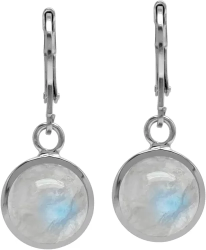 Vista 3 de Silvershake Juego de biseles básicos de plata de ley 925 chapada en oro blanco o amarillo de 0.394 in de forma redonda, aretes colgantes para mujer